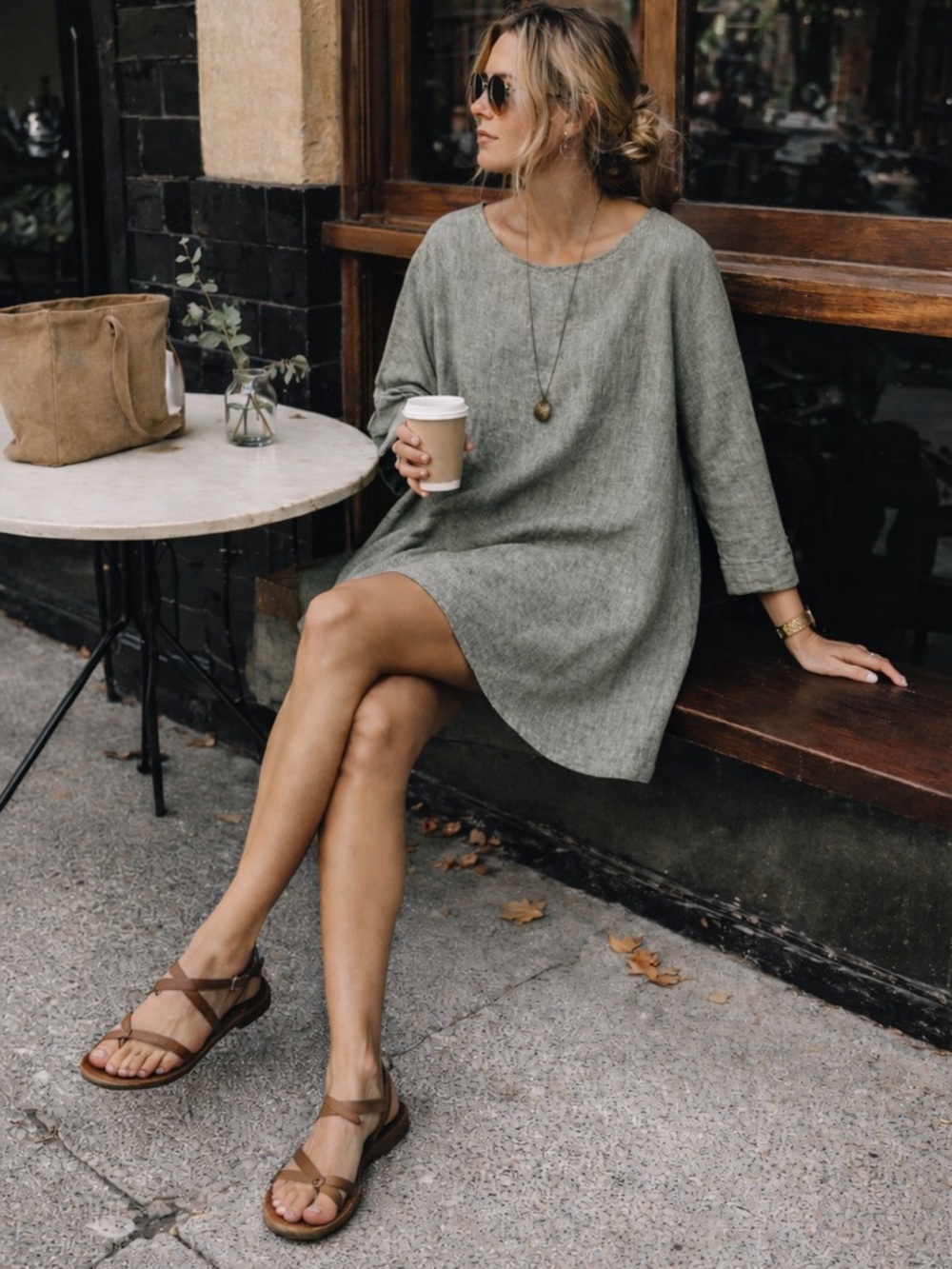 cut loose Sage Green Linen Tunic